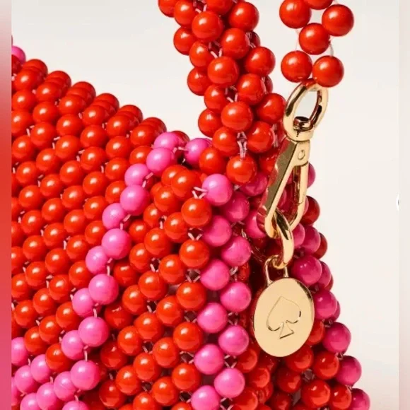 Kate Spade x Target Red/Pink Colorblock Beaded Crossbody Bag NWT - Picture 4 of 5